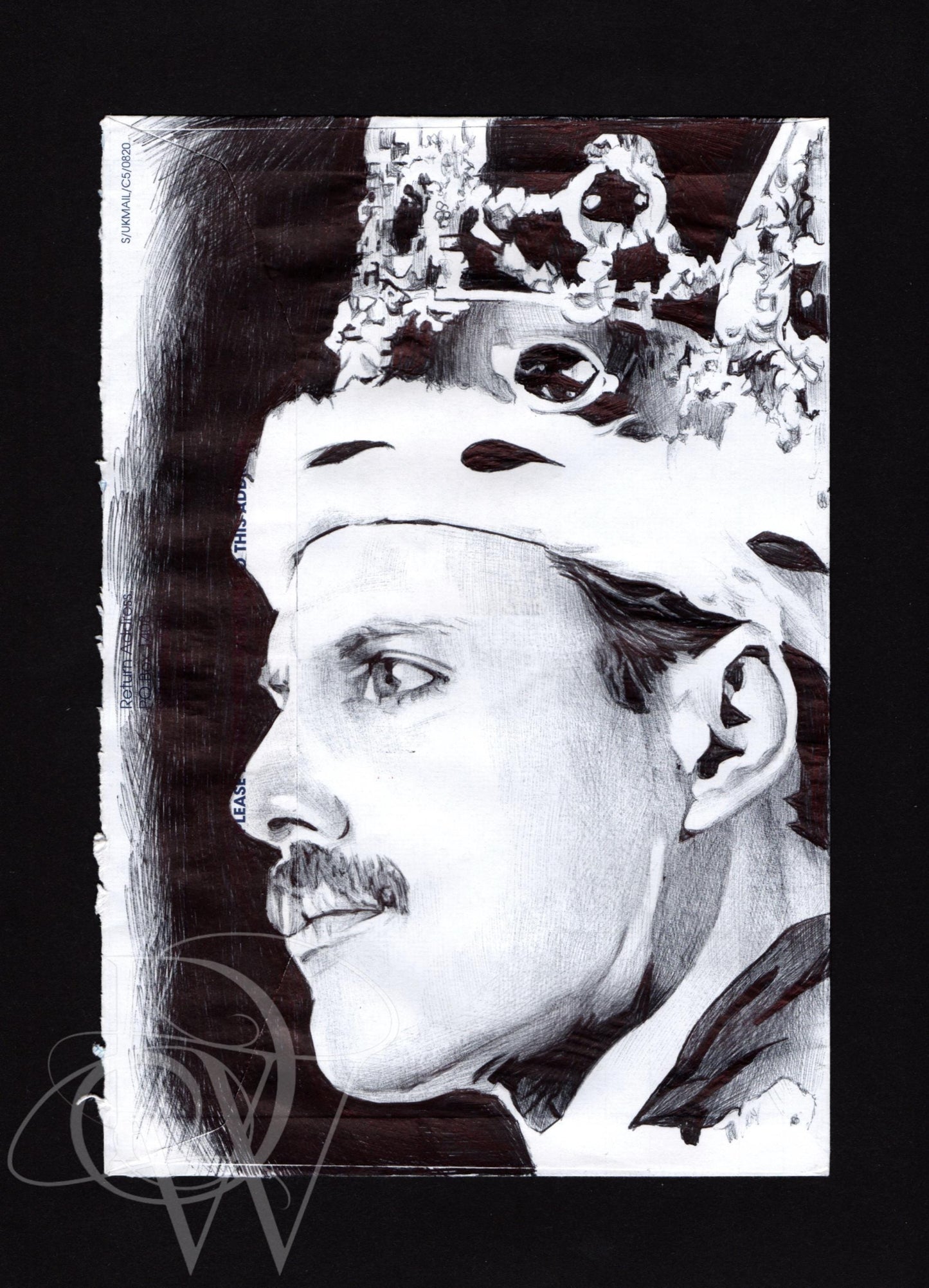 Freddie Mercury Print envelope drawing