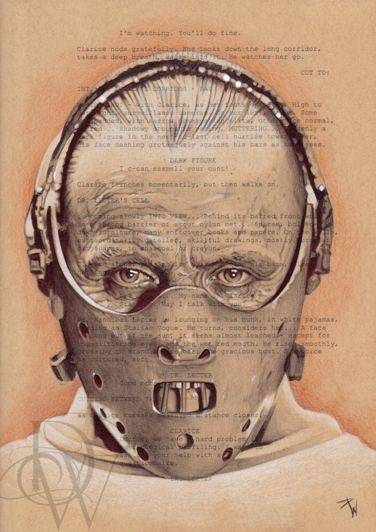 Alien. Ripley coloured pencil portrait print