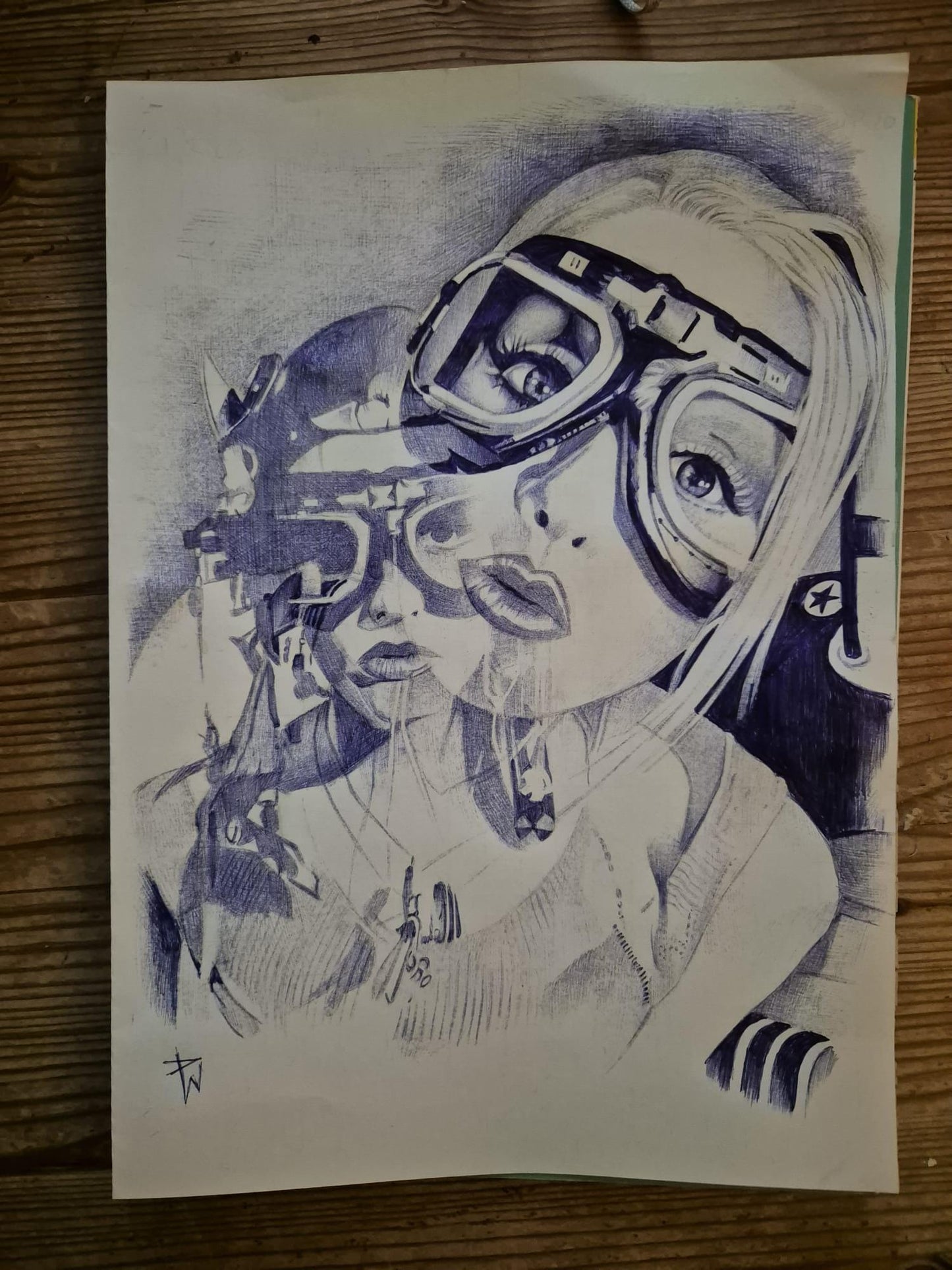 Tank Girl Biro sketch print