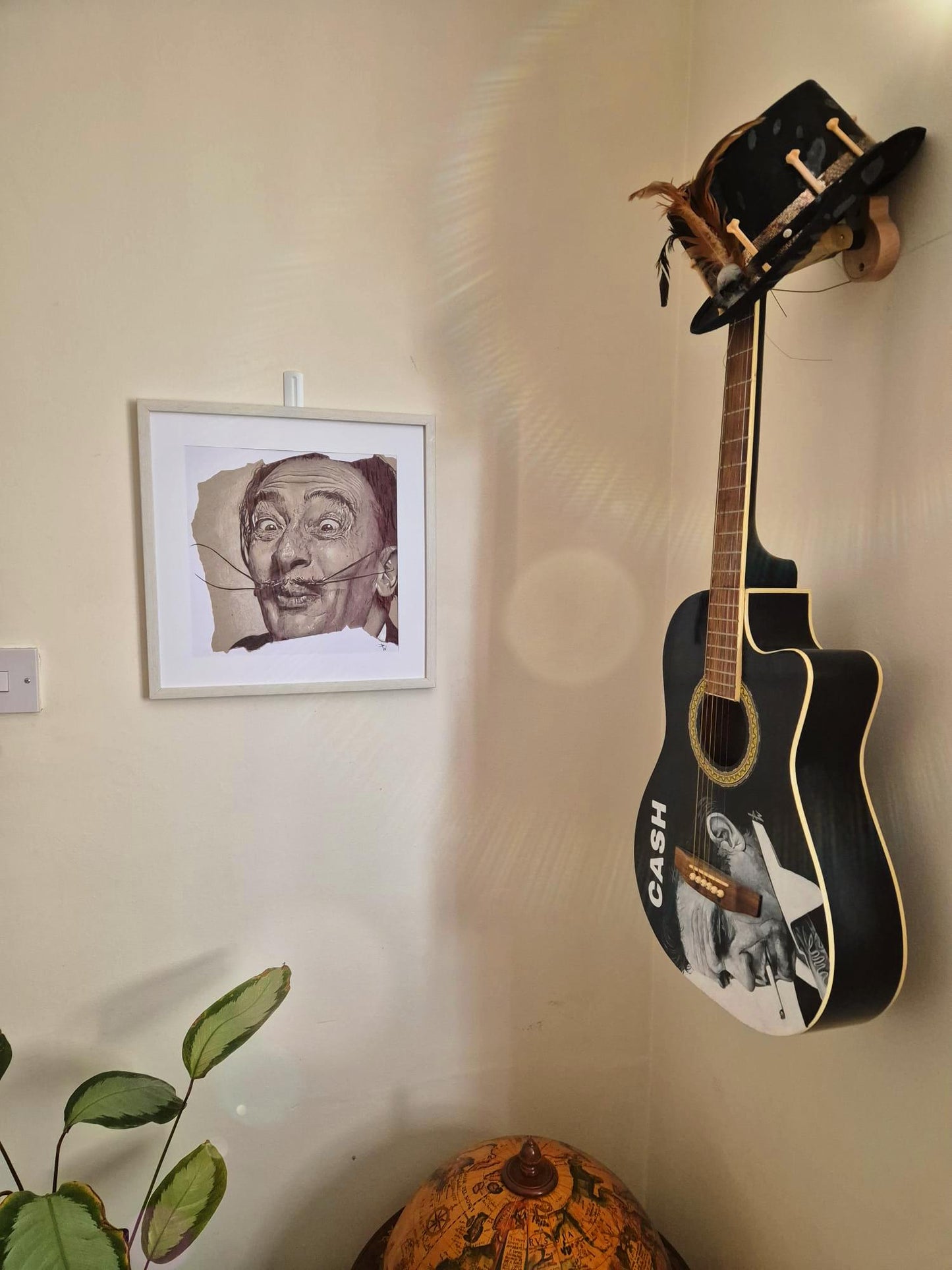 Framed Salvador Dali Ballpoint Pen Drawing (15" x 15")