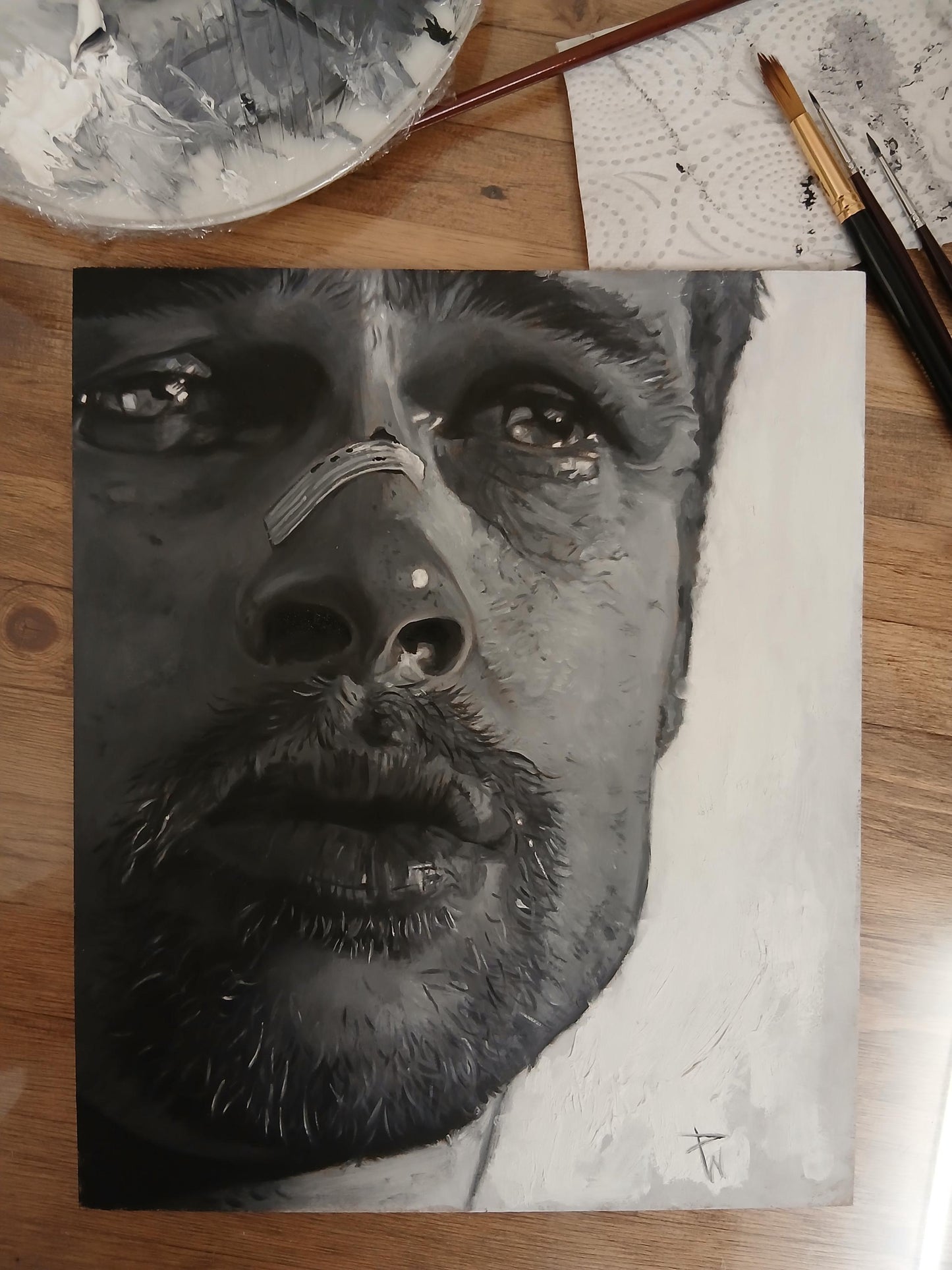 Se7en Oil painting on board