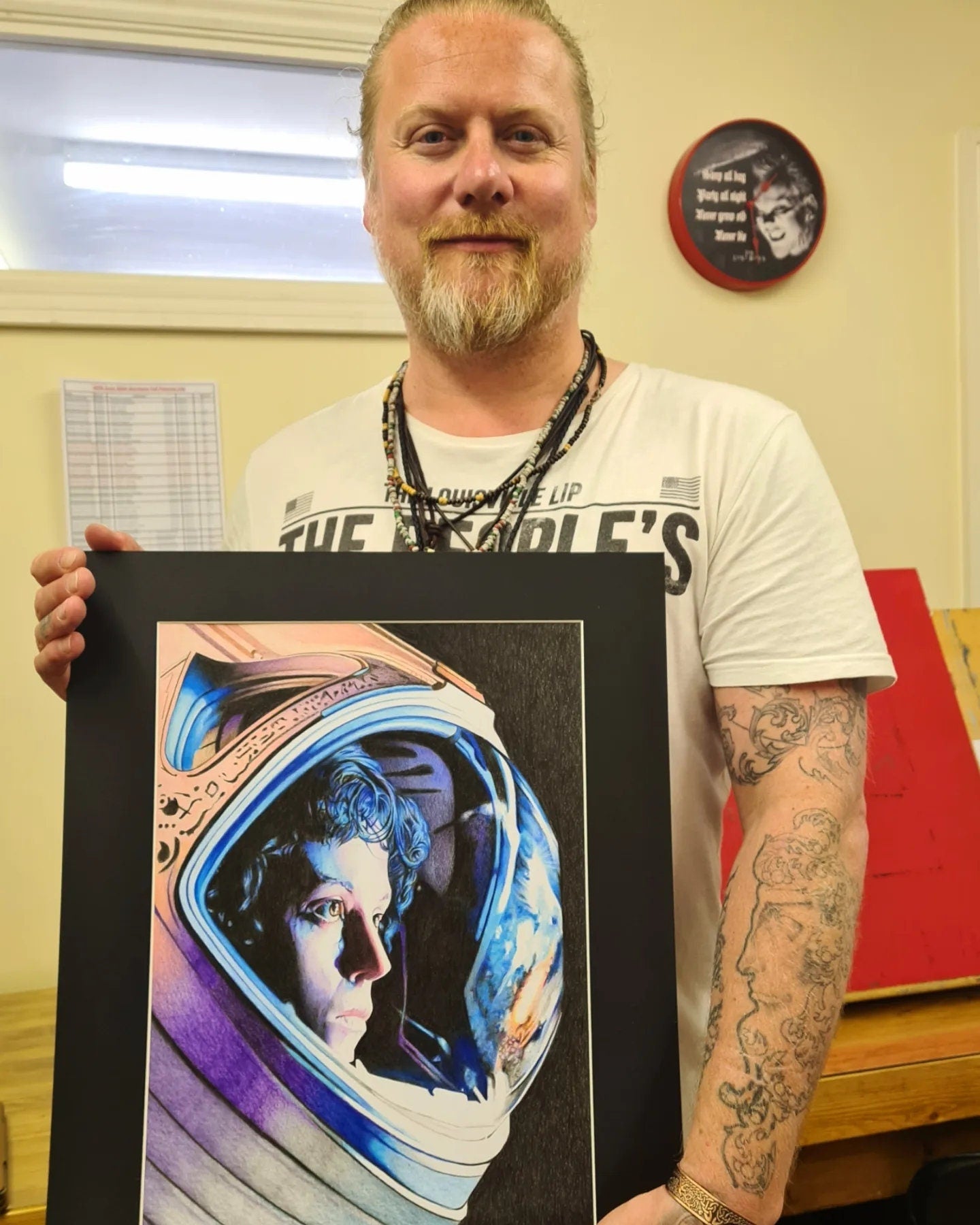 Alien. Ripley coloured pencil portrait print