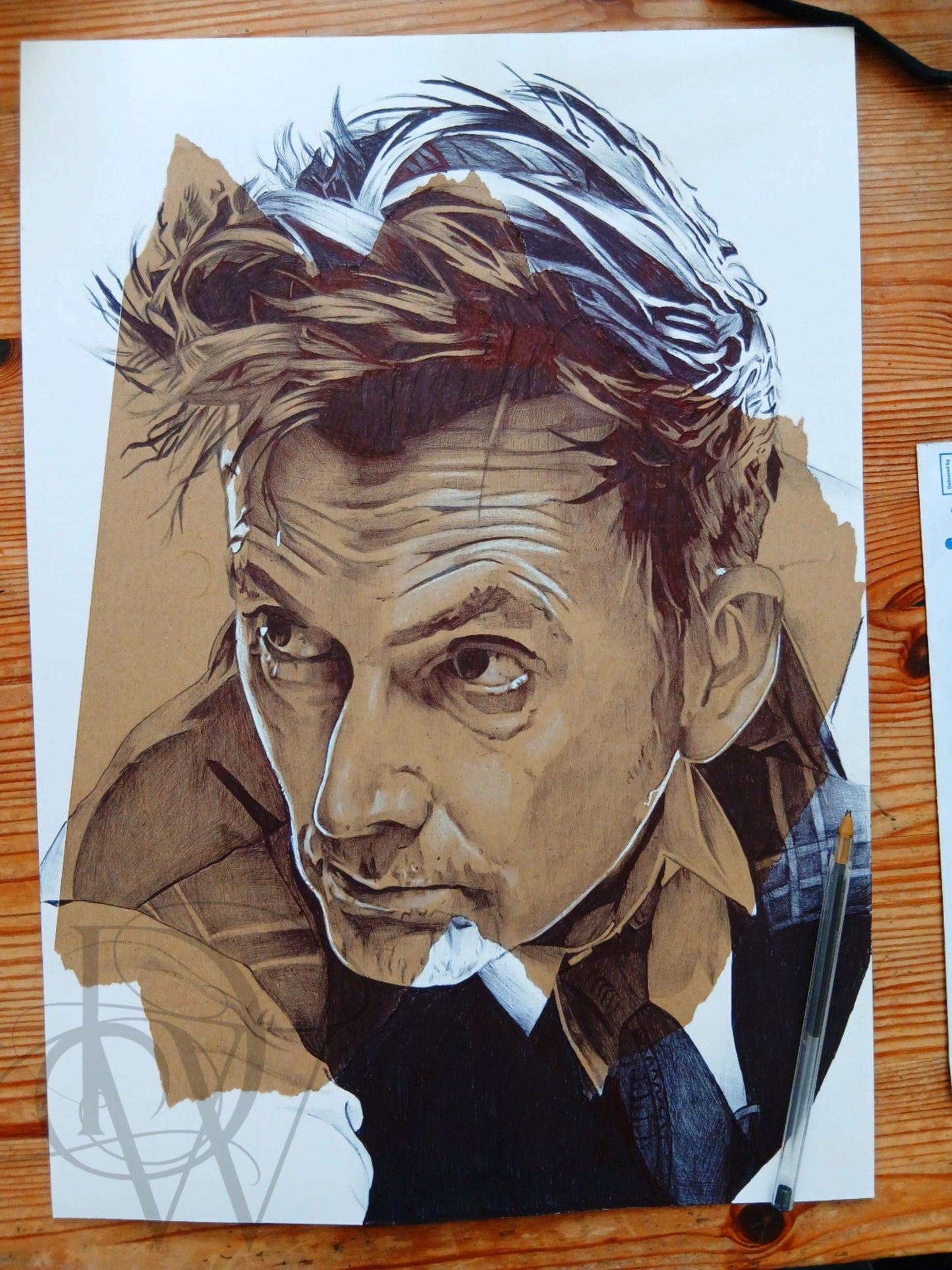 Dr Who A4 print ball point pen drawing