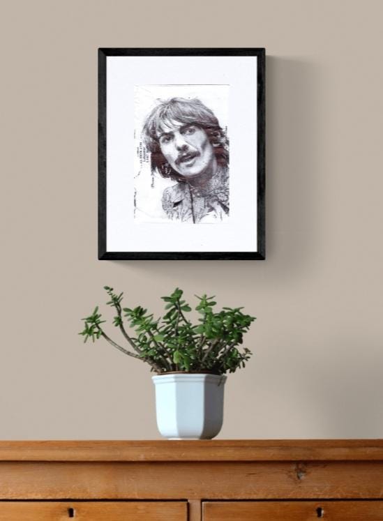 George Harrison print A4 mounted