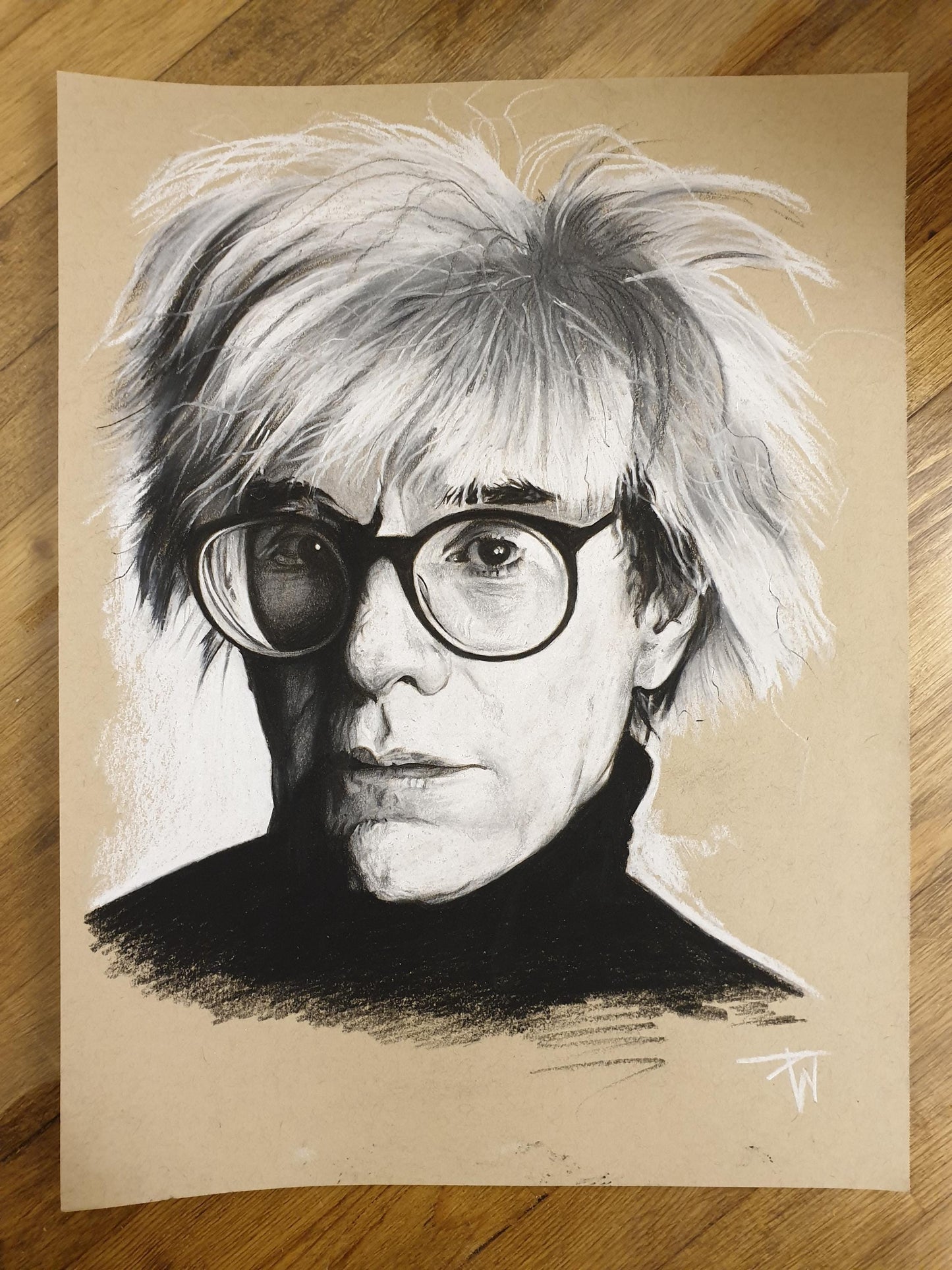 Andy Warhol charcoal portrait