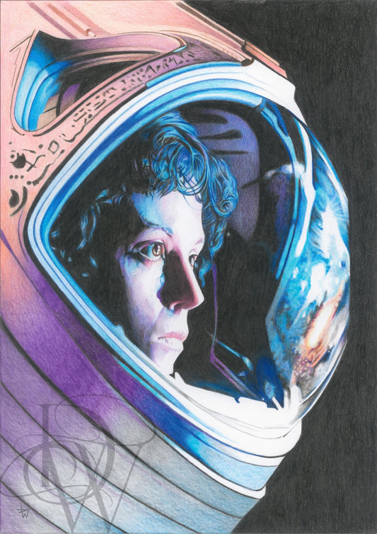 Alien. Ripley coloured pencil portrait print
