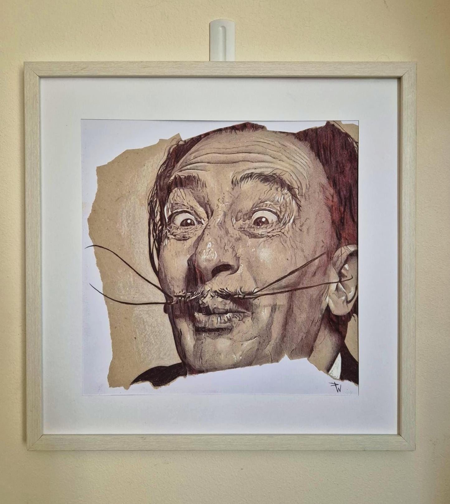 Framed Salvador Dali Ballpoint Pen Drawing (15" x 15")