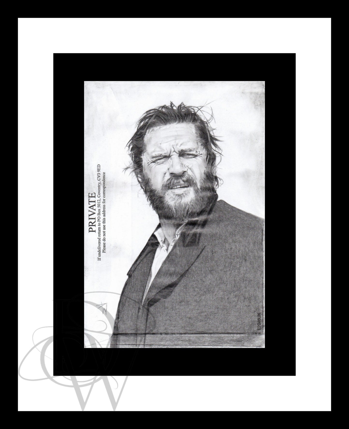 Alfie Solomons portrait on an old envelope