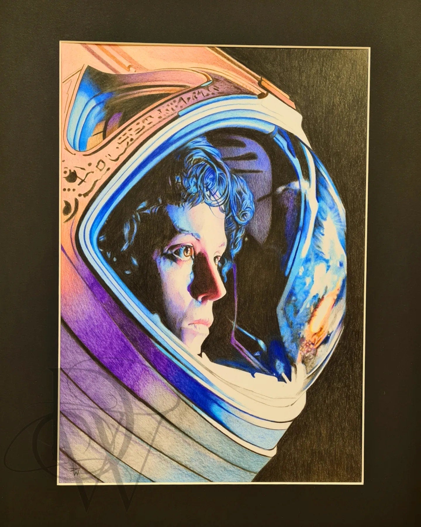 Alien. Ripley coloured pencil portrait print
