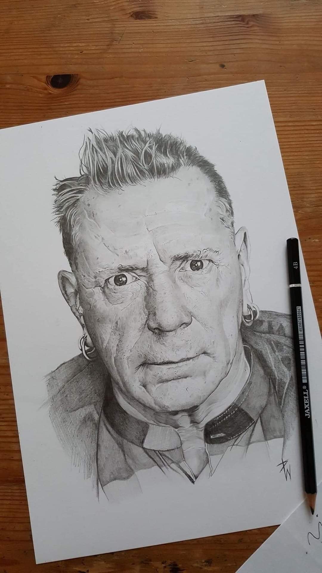 Johnny Rotten A4 pencil portrait print