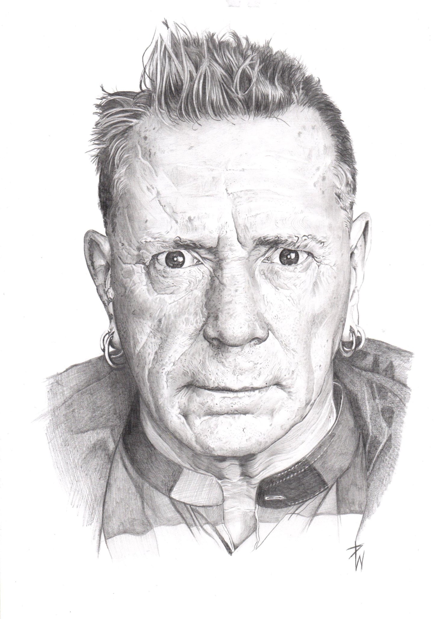 Johnny Rotten A4 pencil portrait print