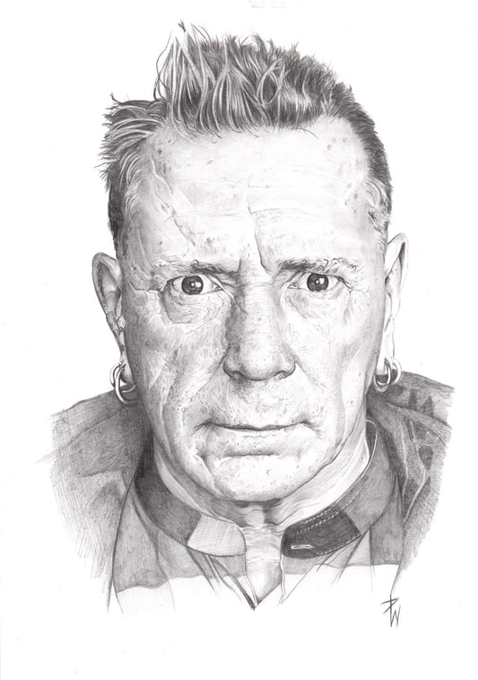 Johnny Rotten A4 pencil portrait print
