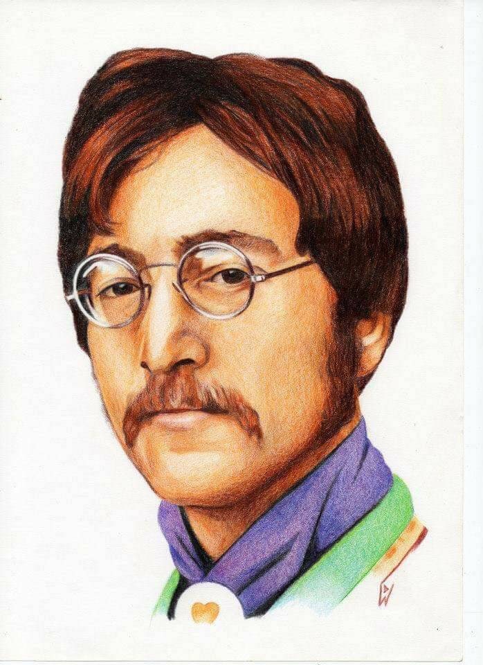 John Lennon Portrait Print: Colored Pencil Art (A4)