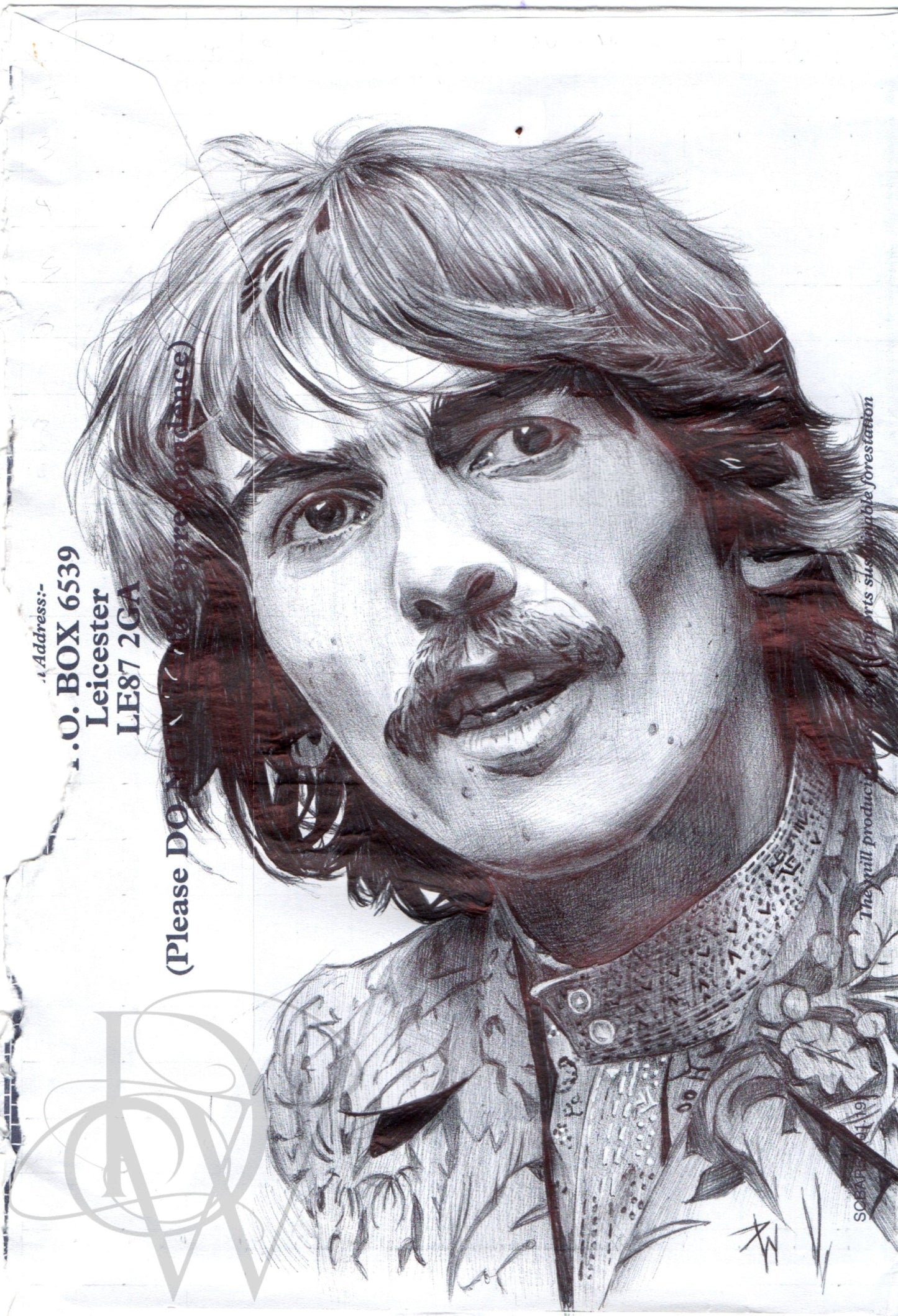 George Harrison print A4 mounted