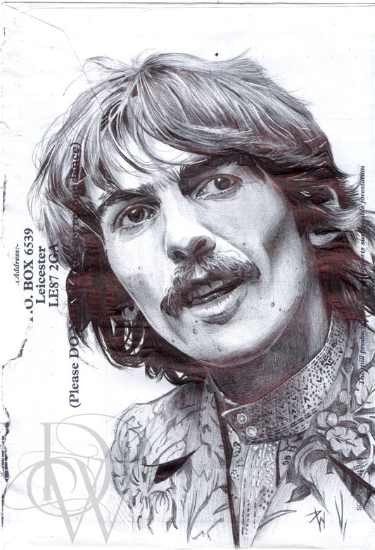 George Harrison print A4 mounted