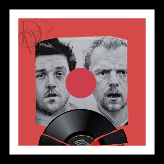 Shaun of The Dead portrait on vinyl dust cover